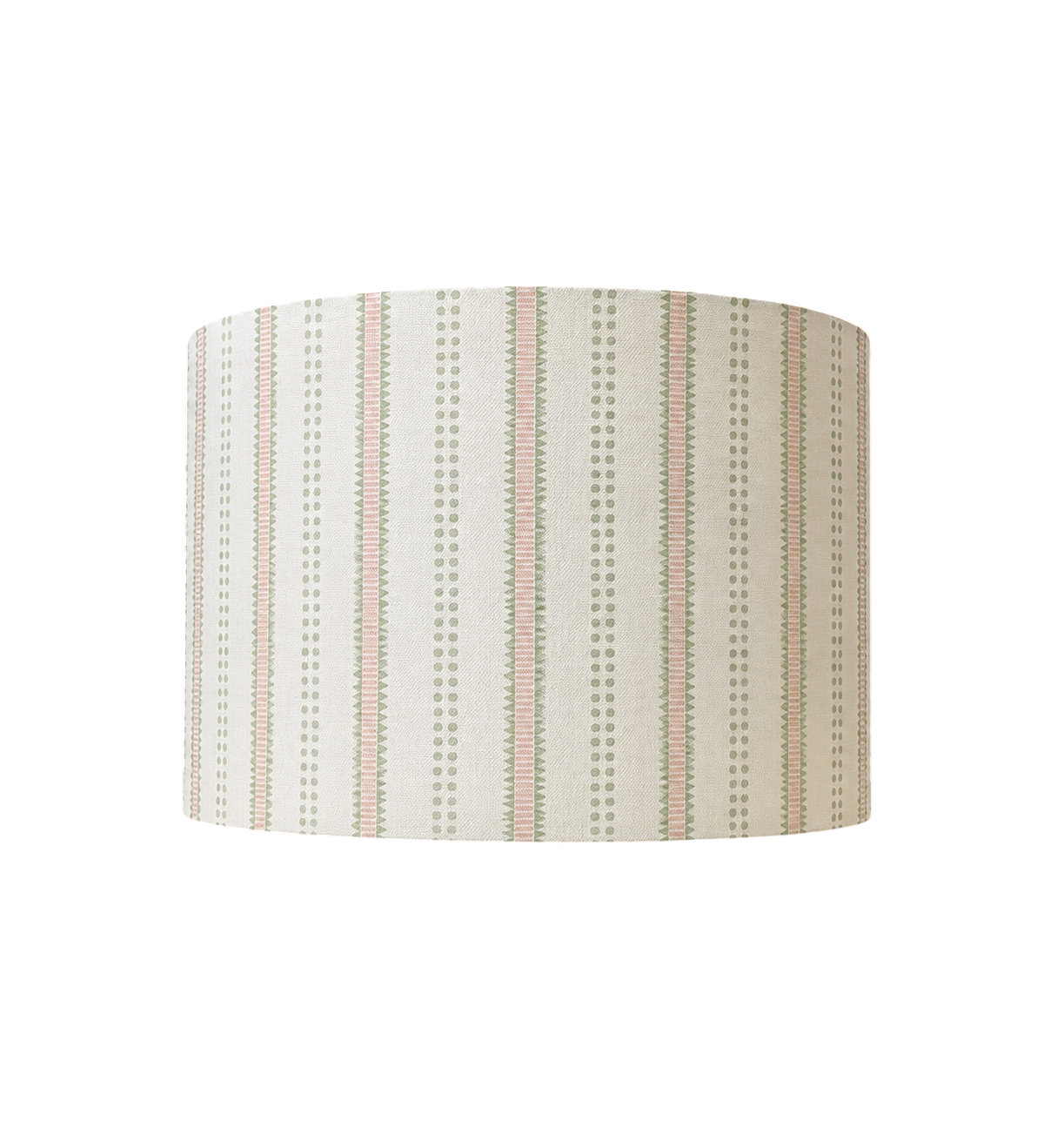 Sage and Pink Striped Print Drum Lampshade - Rose Pink/Sage