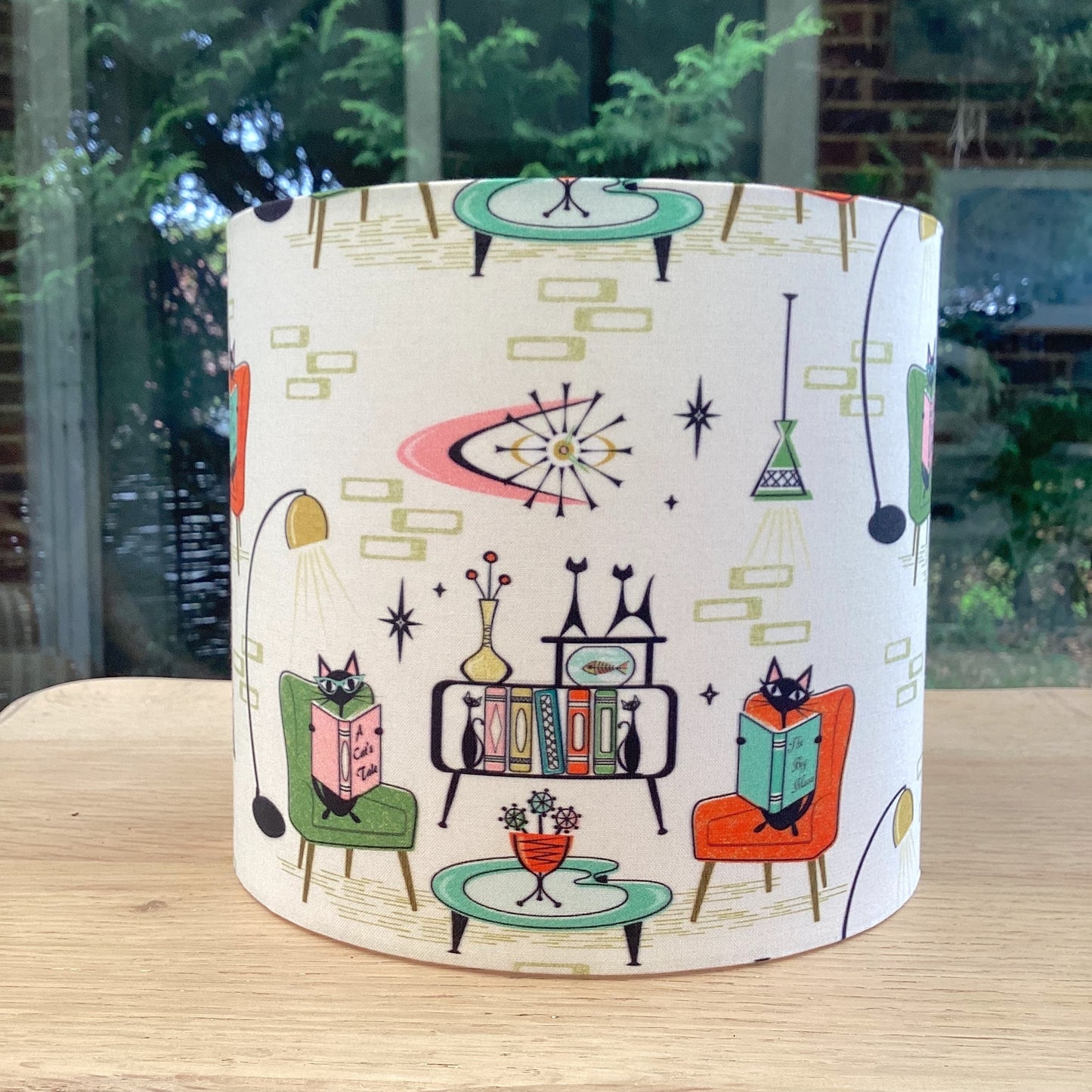 Retro Lampshade Atomic Kittens Mid Century Modern MCM