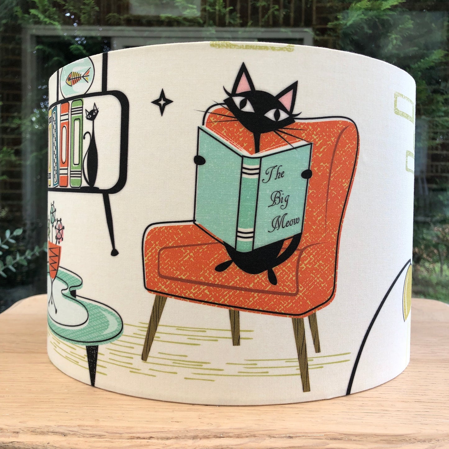 Retro Lampshade Atomic Kittens Mid Century Modern MCM