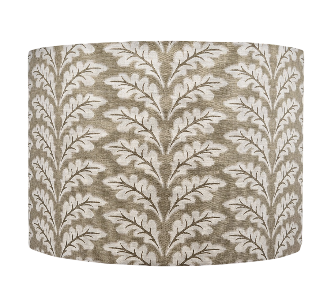 Caramel Oak Leaf Lampshade Botanical Print Fabric Lighting