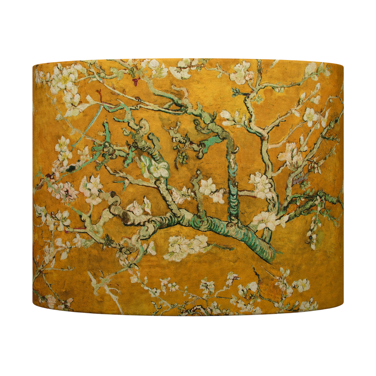 Japanese Cherry Blossom Mustard Drum Lampshade