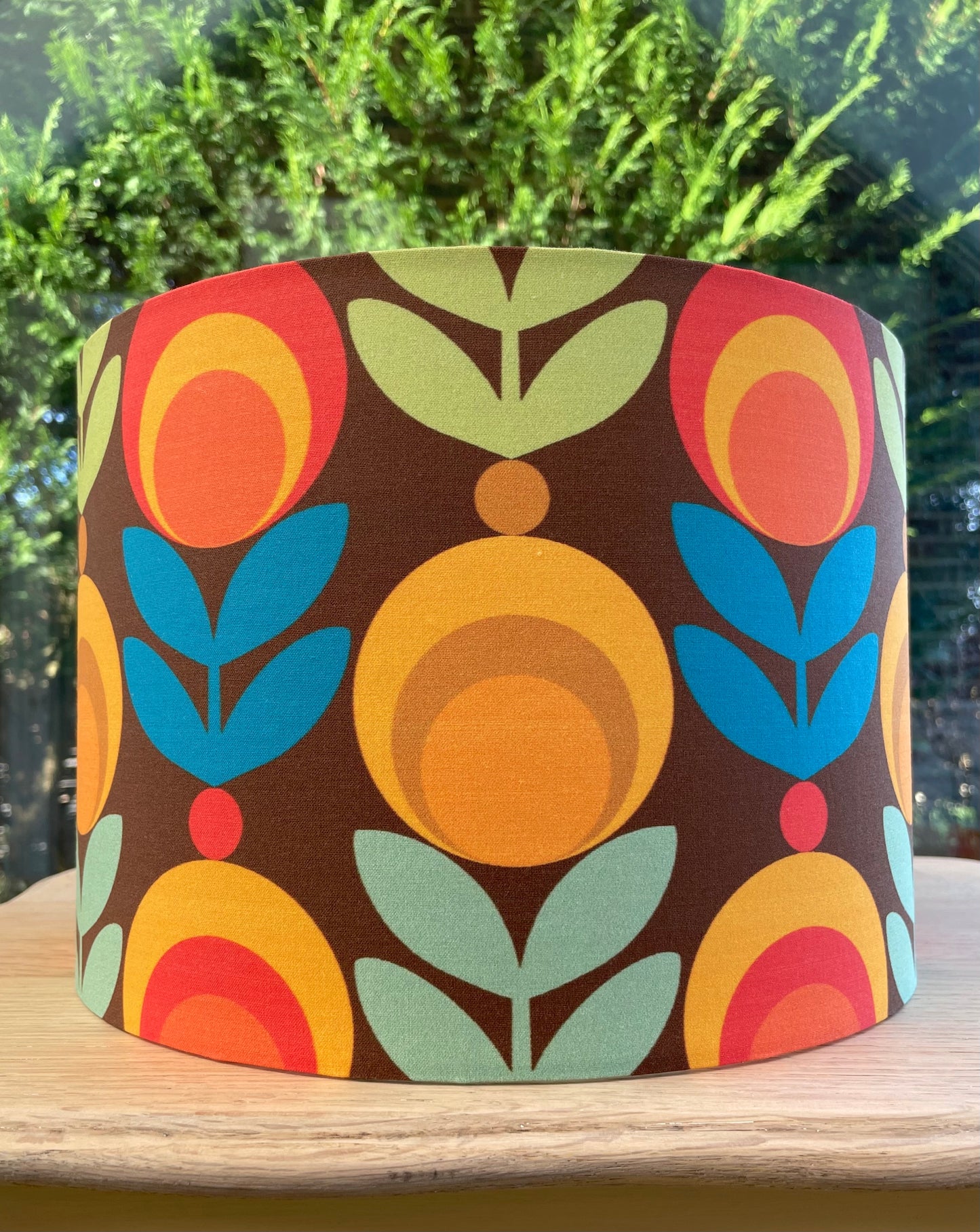 Retro Lampshade (60s 70s Mid Century MCM) Floral