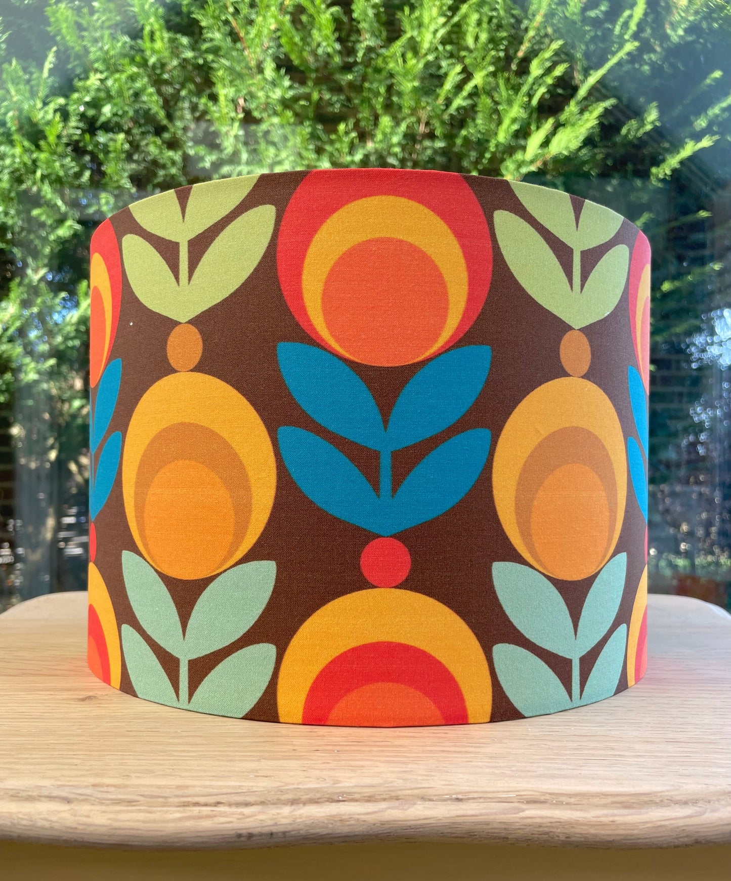 Retro Lampshade (60s 70s Mid Century MCM) Floral