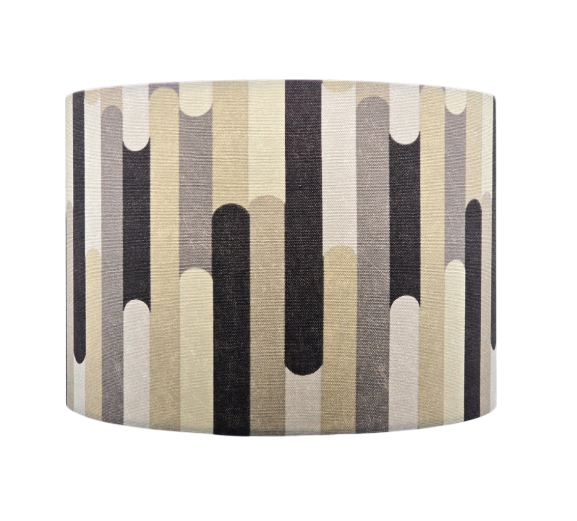 Retro Cream Black Grey Lampshade Capsule Stripe