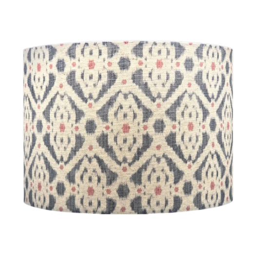 Blue Pink White Ikat Lampshade