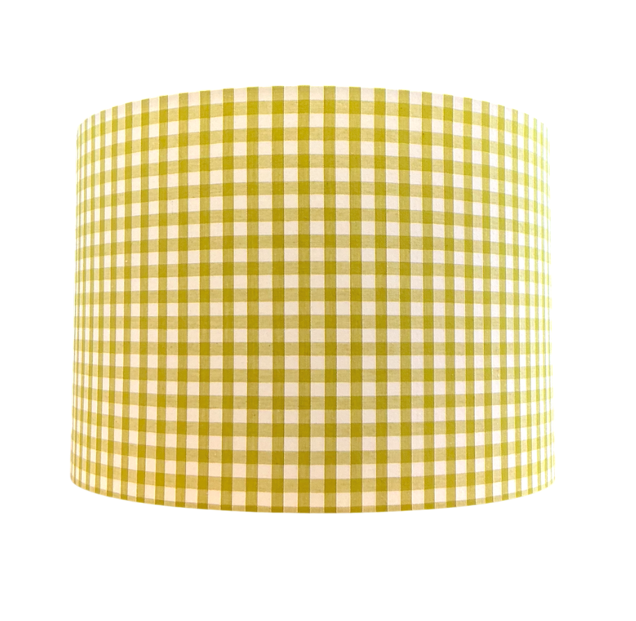 Lime Green Gingham Lampshade