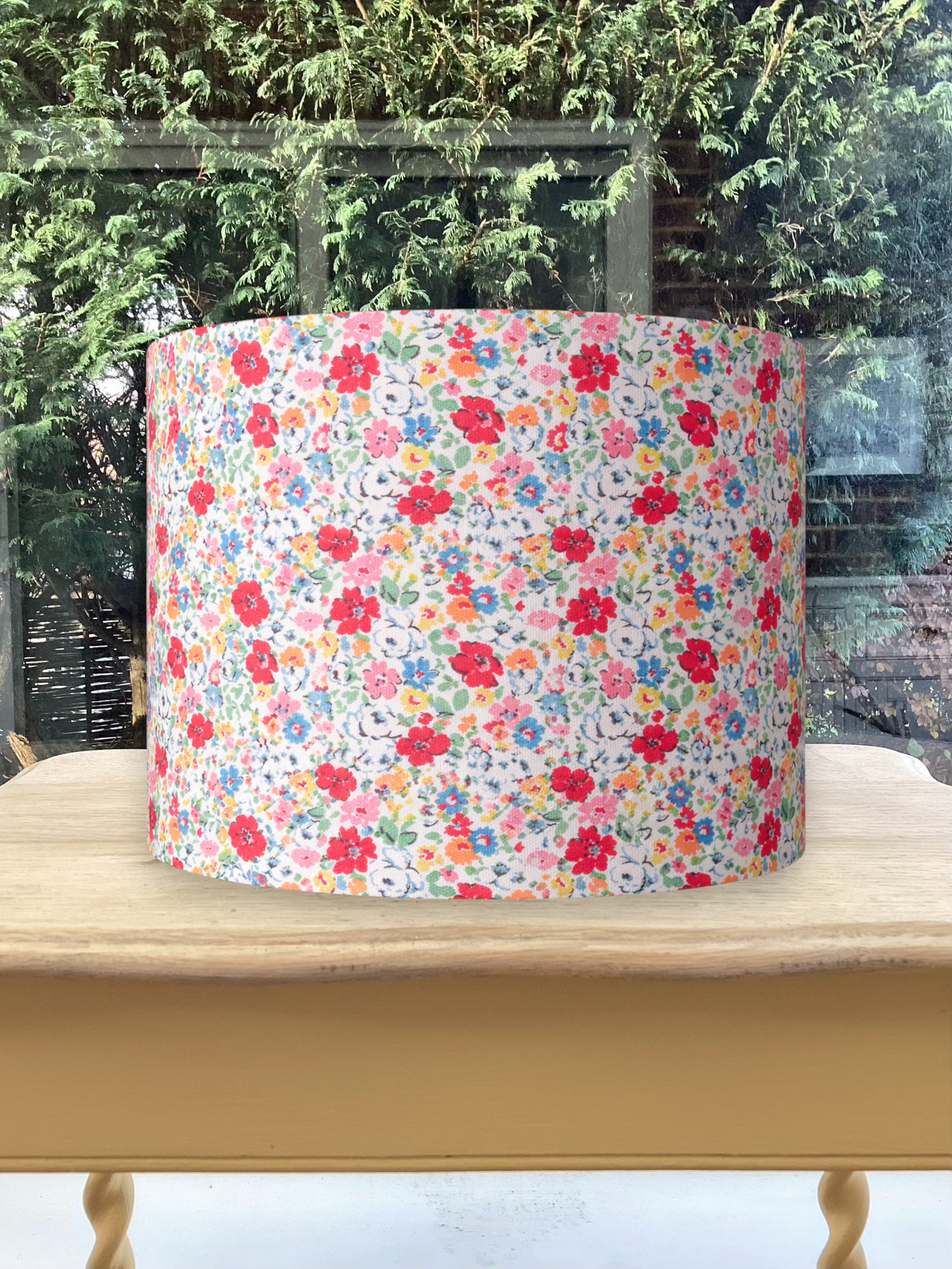 Ditsy Floral Drum Lampshade – Bright Multicolour Flowers