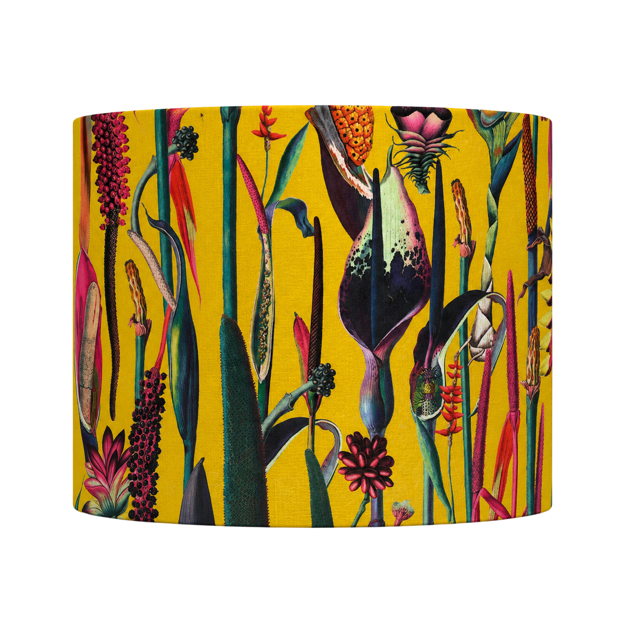 Exotic Jungle Mustard Drum Lampshade