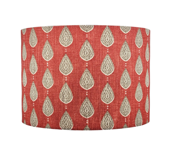 Pimento Red White Raindrop Lampshade