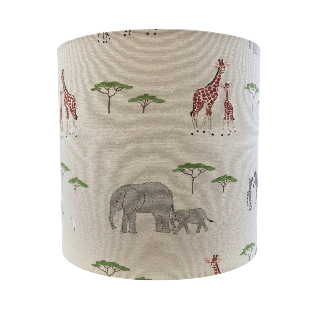 Safari Animals Giraffe & Elephant Nursery Lampshade