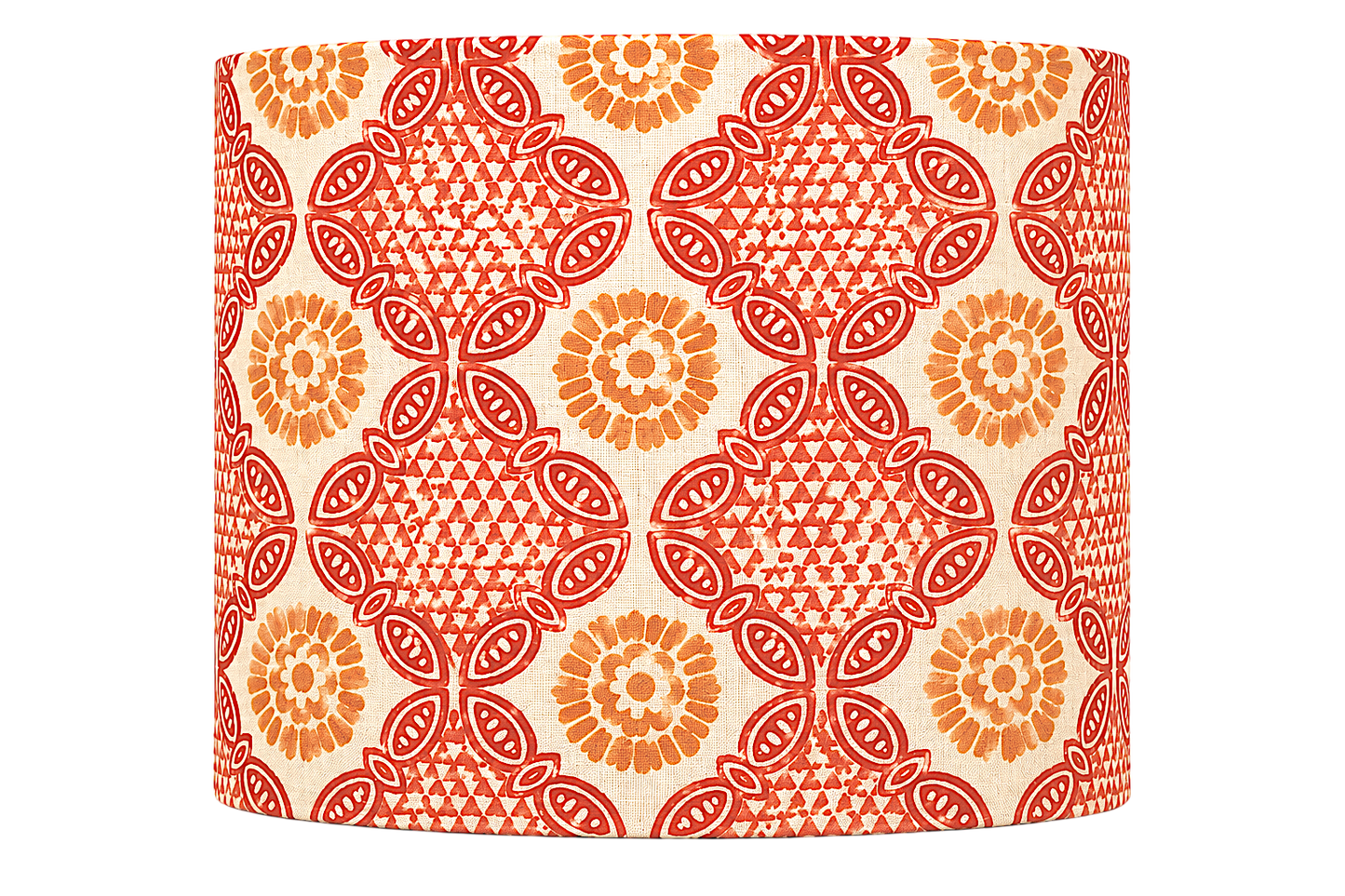 Orange Pink Stardust Indian Block Print Pattern Lampshade