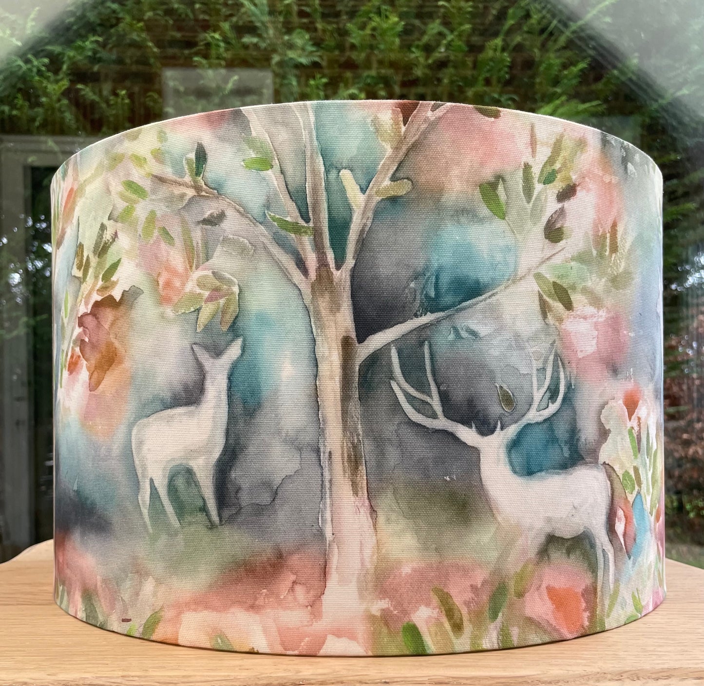 Stag and Forest Lampshade – Nature-Inspired Watercolour Voyage Maison