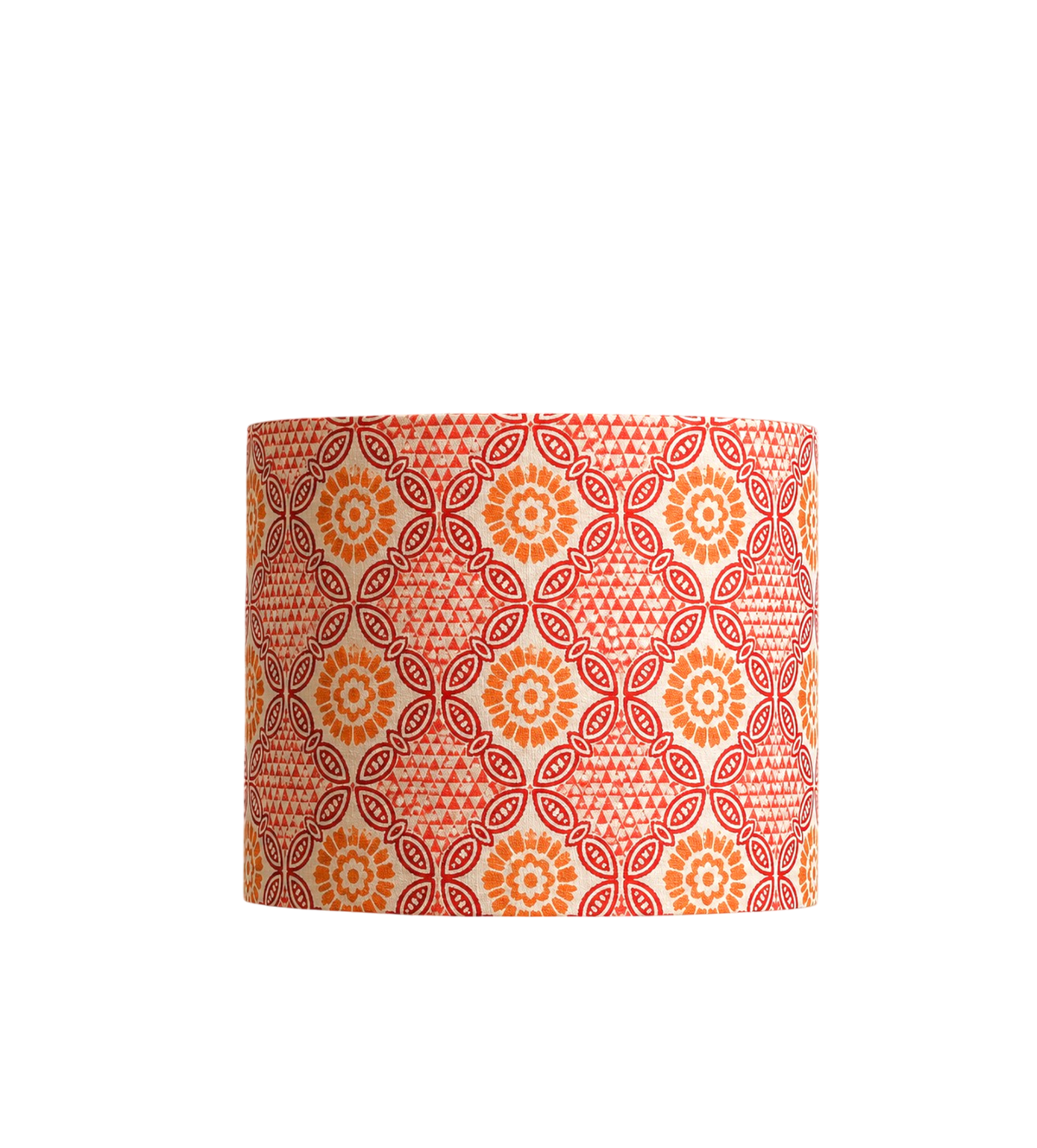 Orange Pink Stardust Indian Block Print Pattern Lampshade