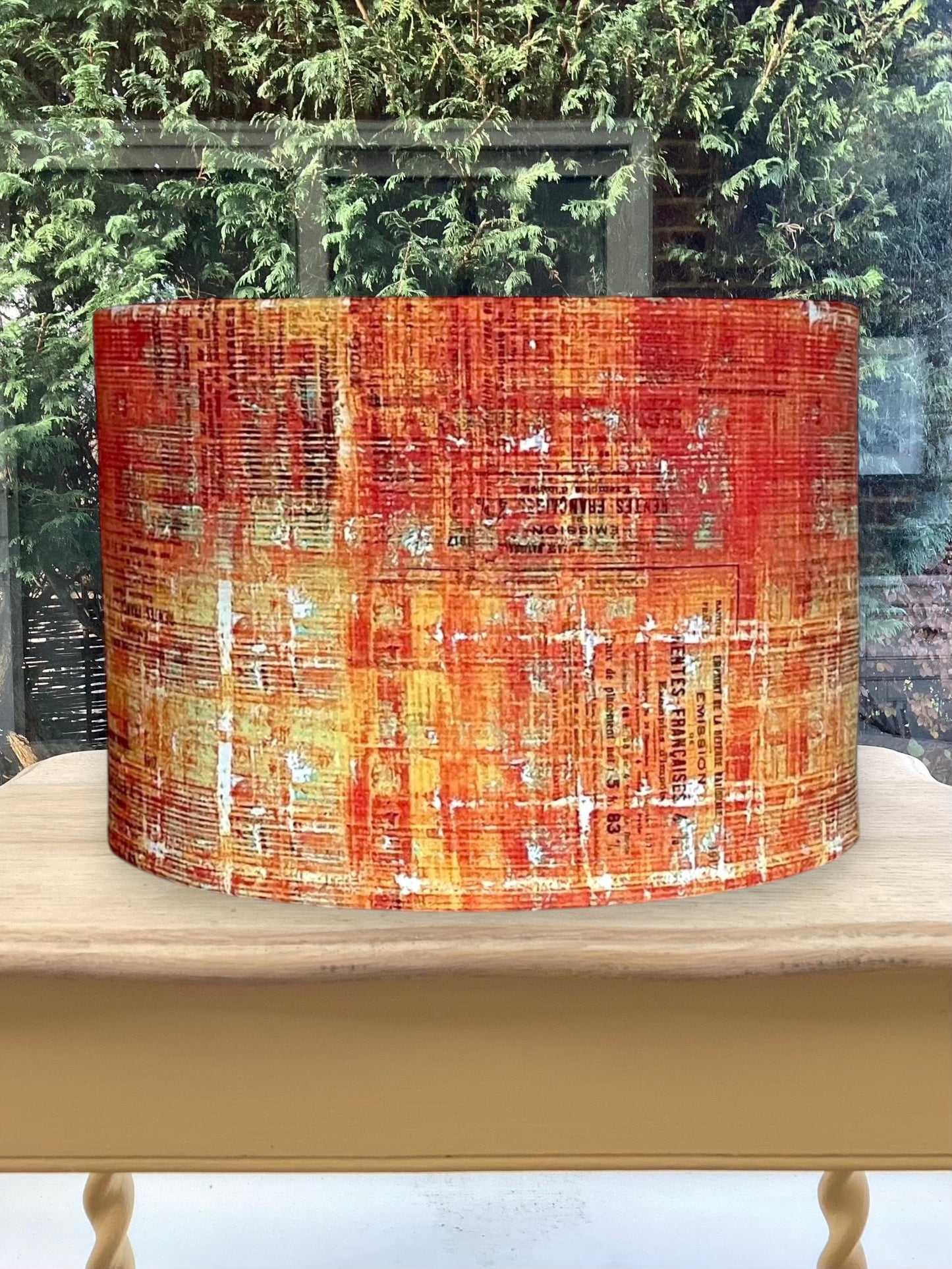 Orange Distressed Style Lampshade Rust Patina Tim Holtz