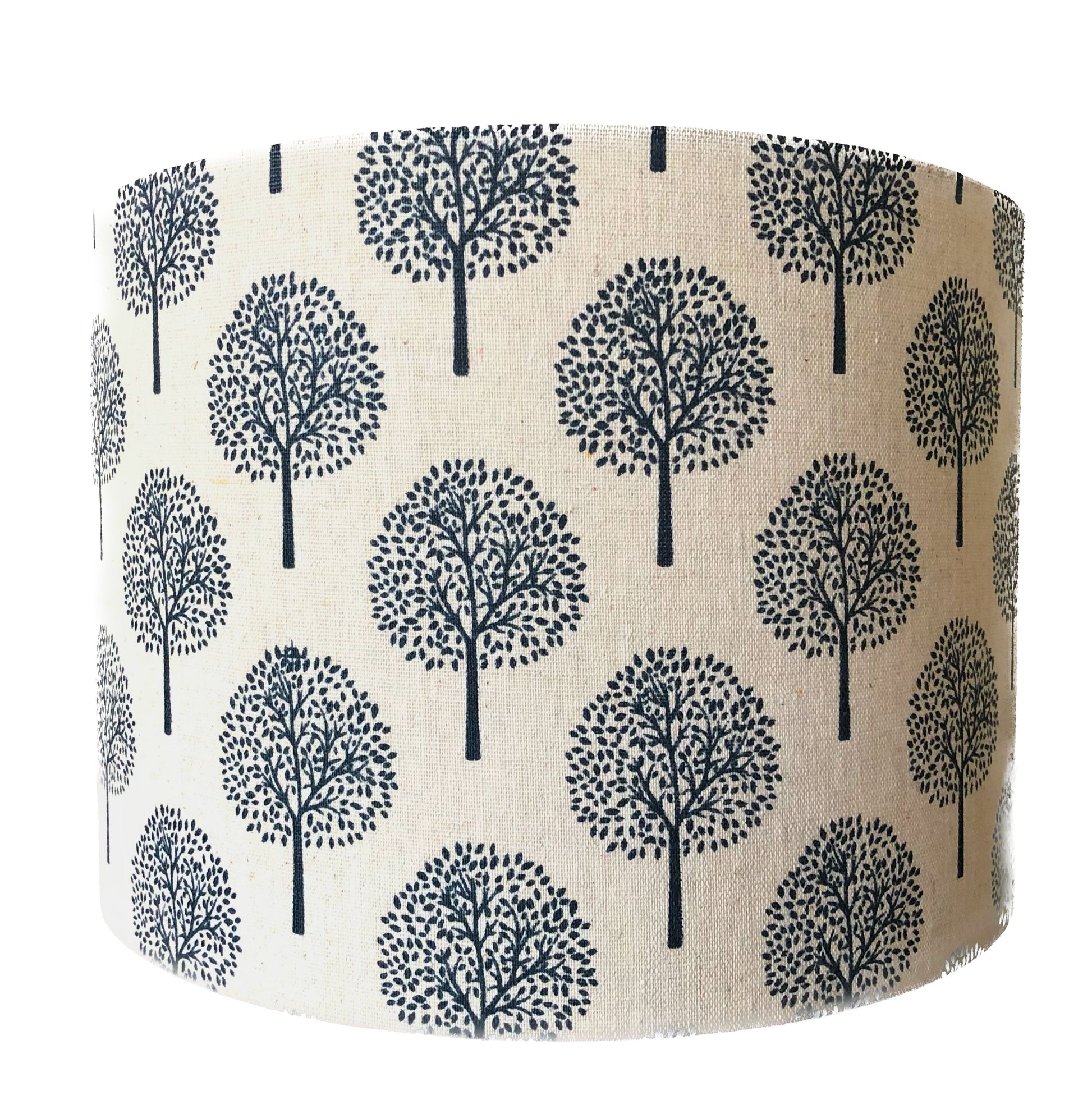 Stylish monochrome lampshade featuring a minimalist tree design, perfect for modern home decor and adding a touch of sophistication to any room.