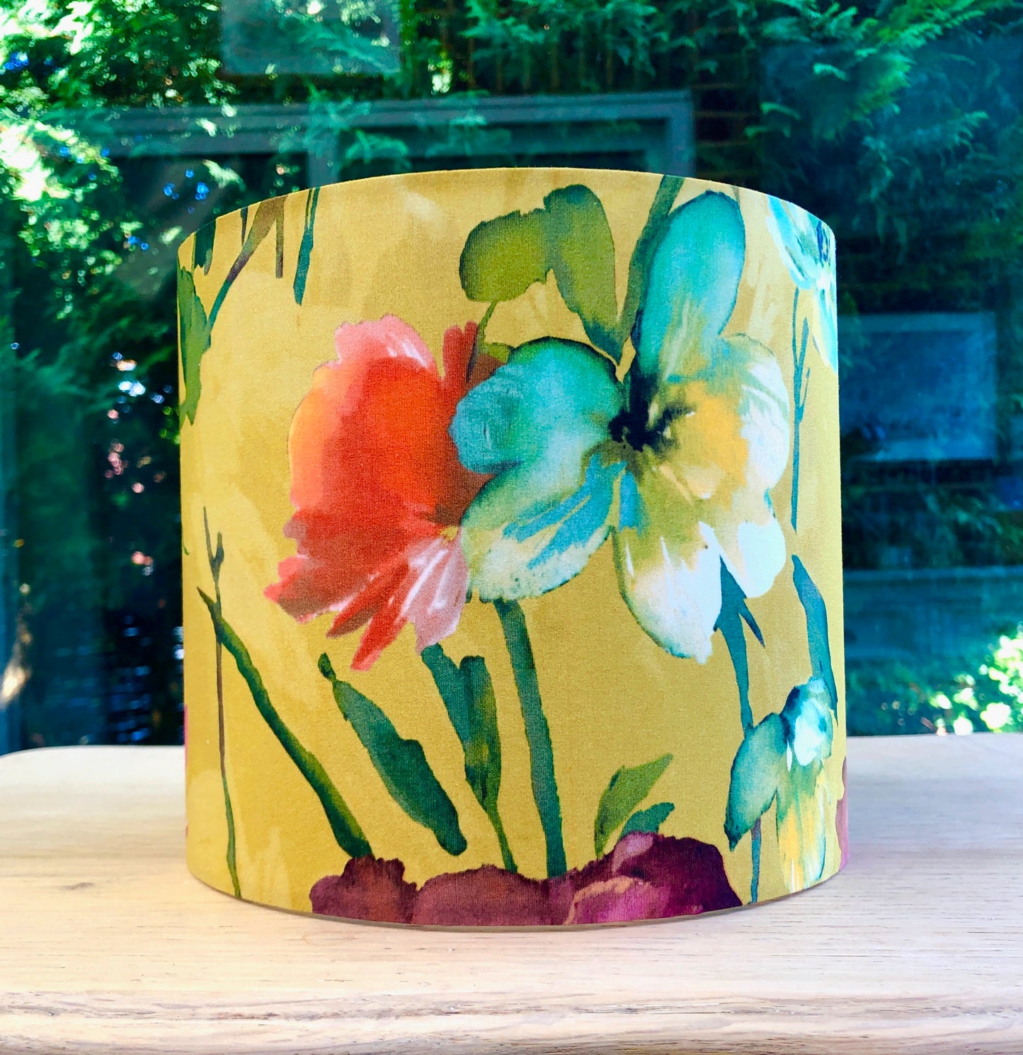Wild Meadow Lampshade in Ochre Mustard Colours
