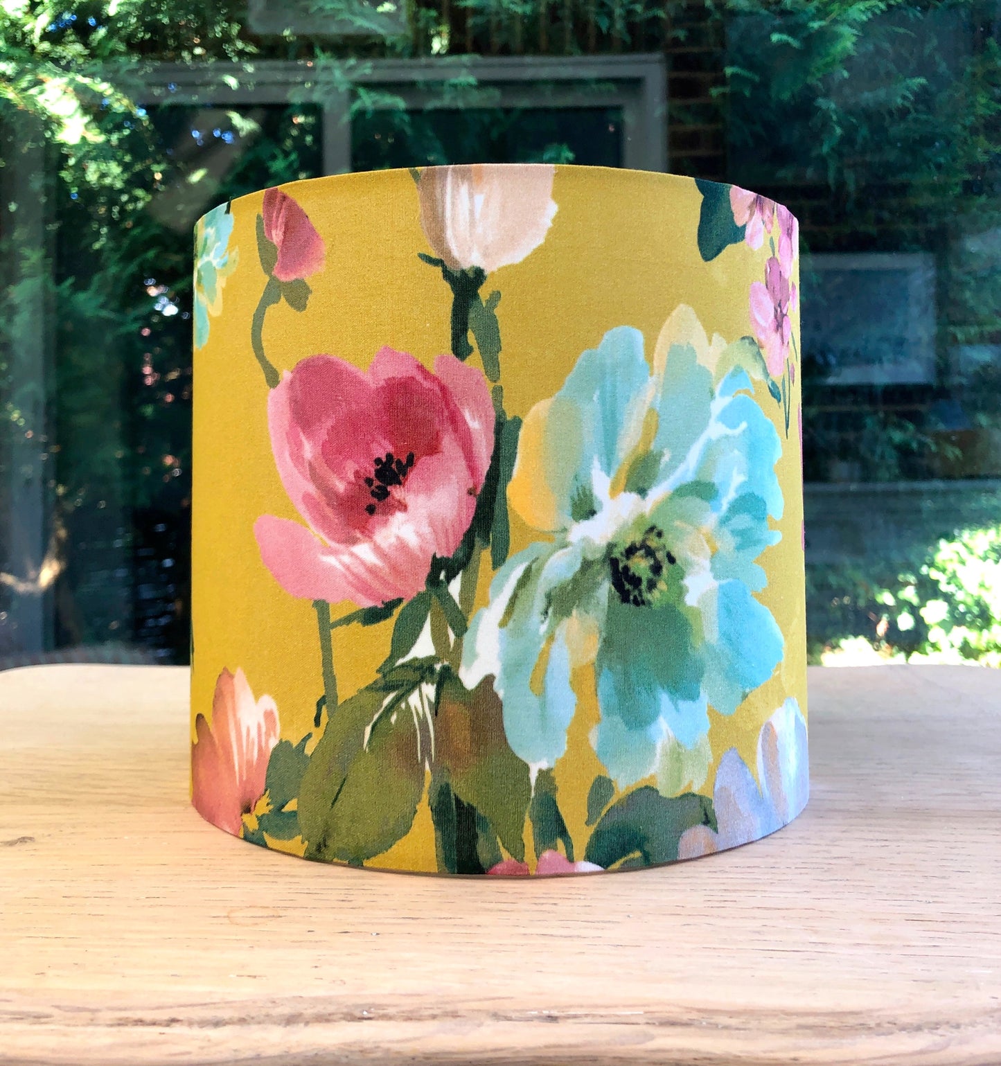 Wild Meadow Lampshade in Ochre Mustard Colours