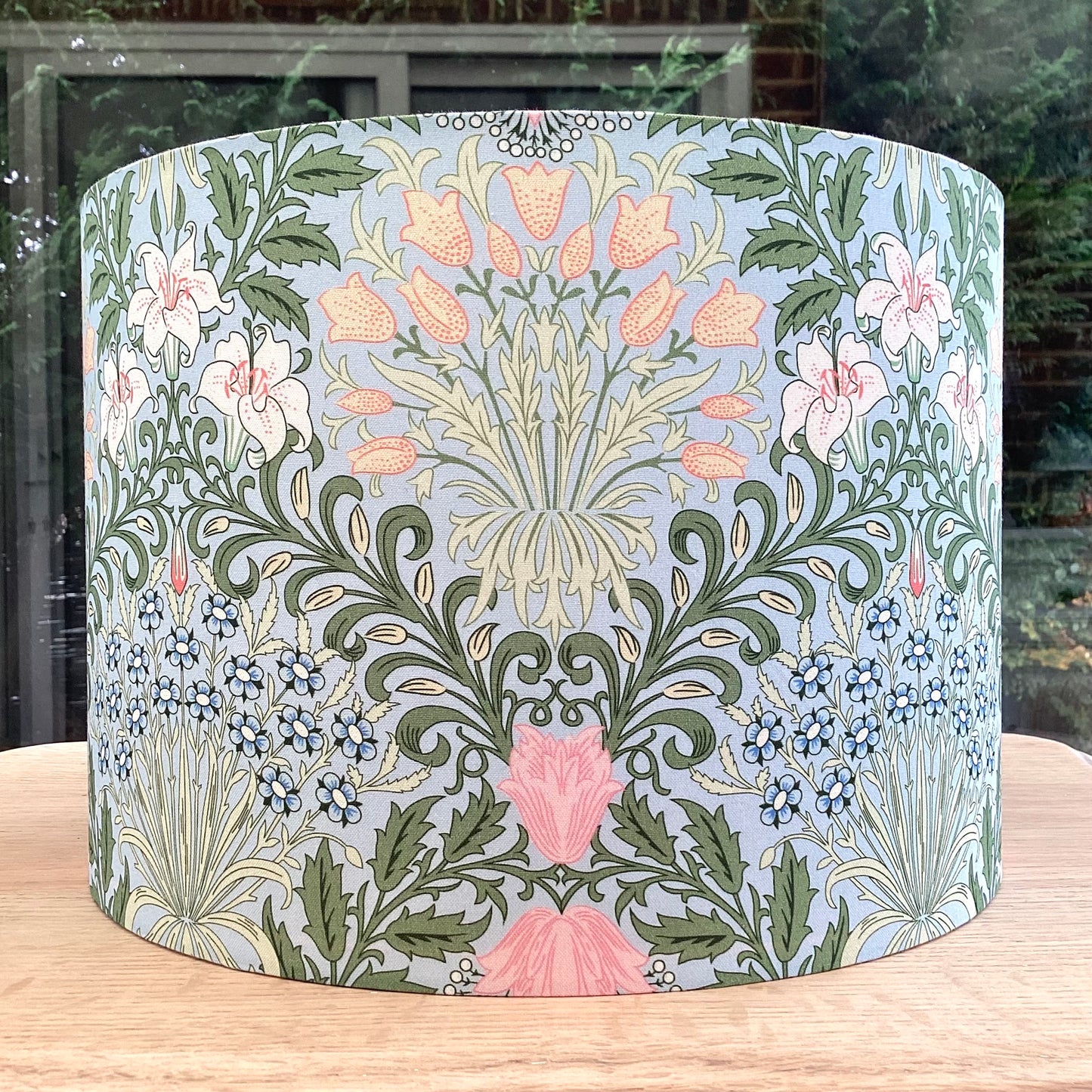 William Morris Garden Lampshade in Blue Pastel