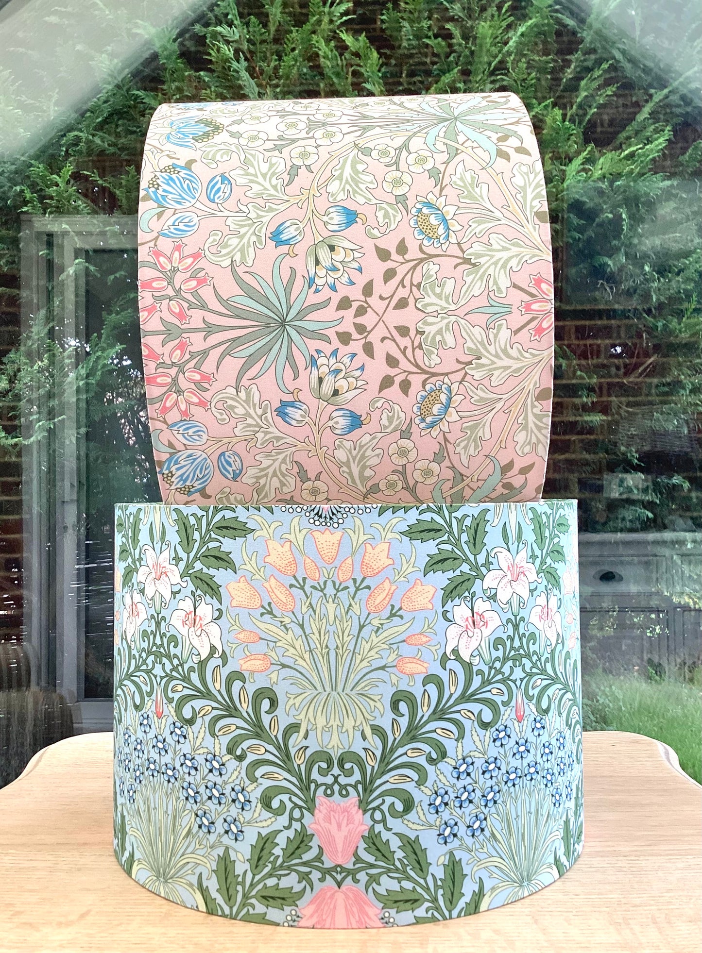 William Morris Garden Lampshade in Blue Pastel