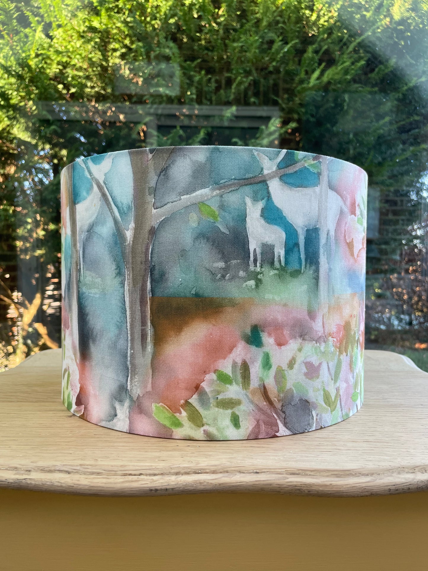 Stag and Forest Lampshade – Nature-Inspired Watercolour Voyage Maison