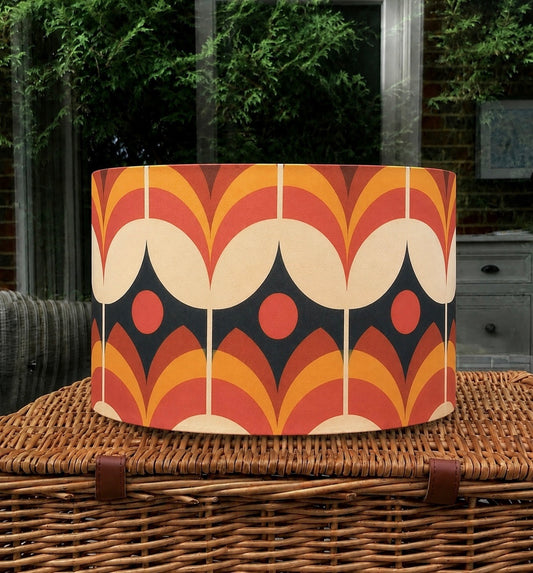 Retro Orange Geometric Lampshade