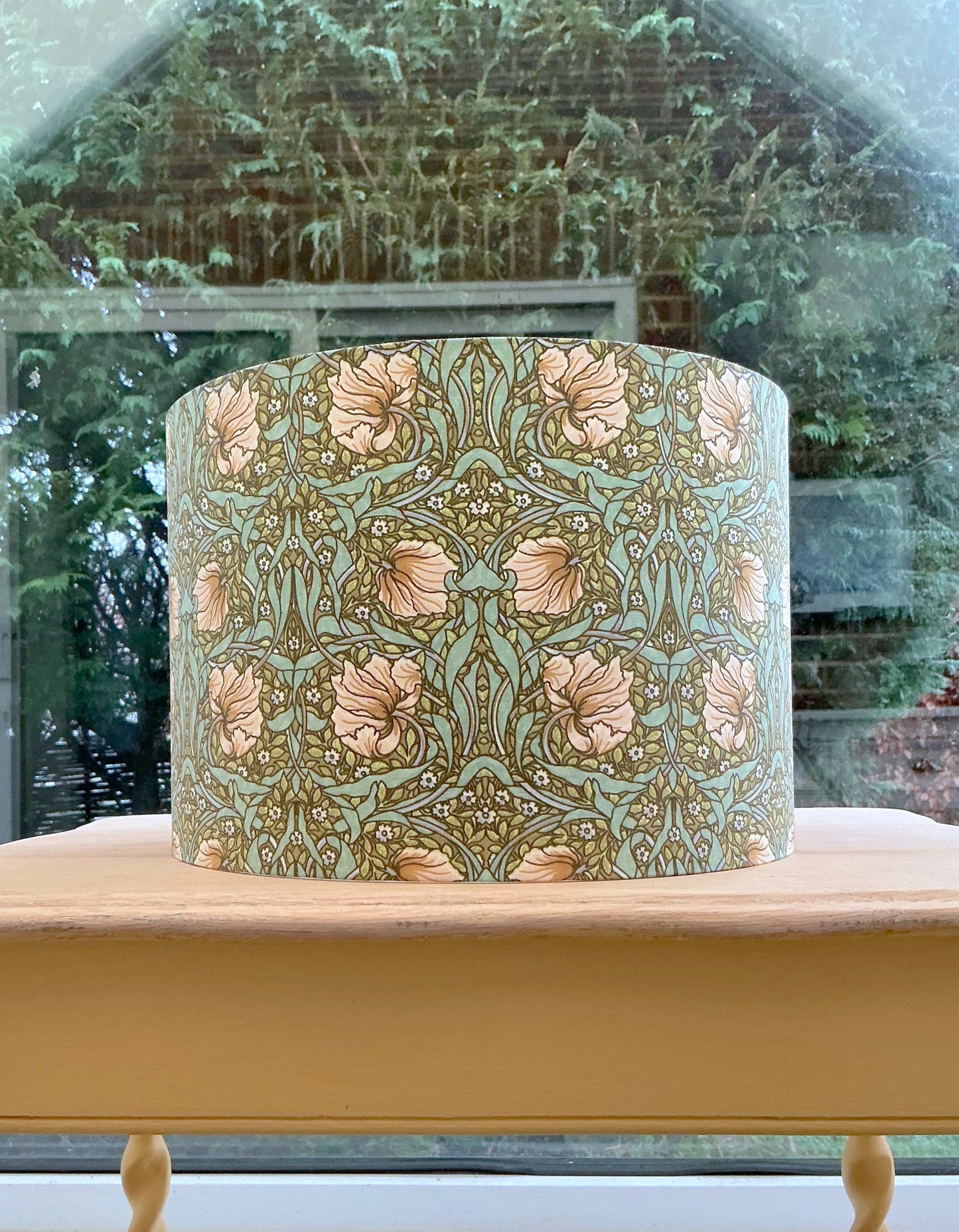 William Morris Pimpernel Lampshade in Green Blue Colours