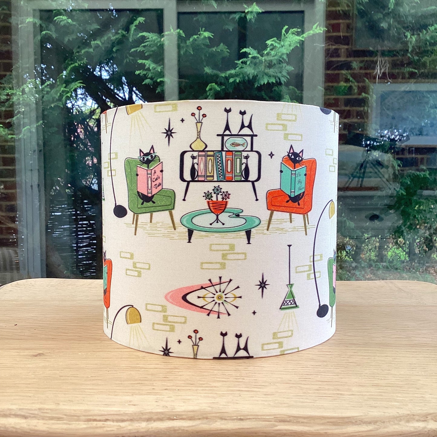 Retro Lampshade Atomic Kittens Mid Century Modern MCM
