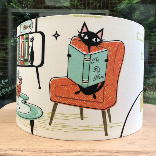 Retro Lampshade Atomic Kittens Mid Century Modern MCM