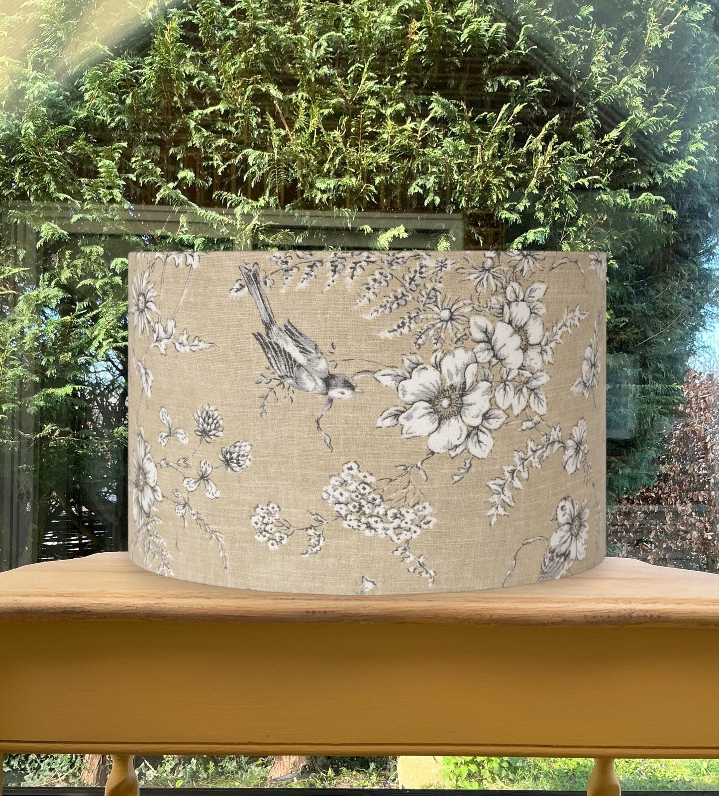 Beige Toile Bird Floral Lampshade