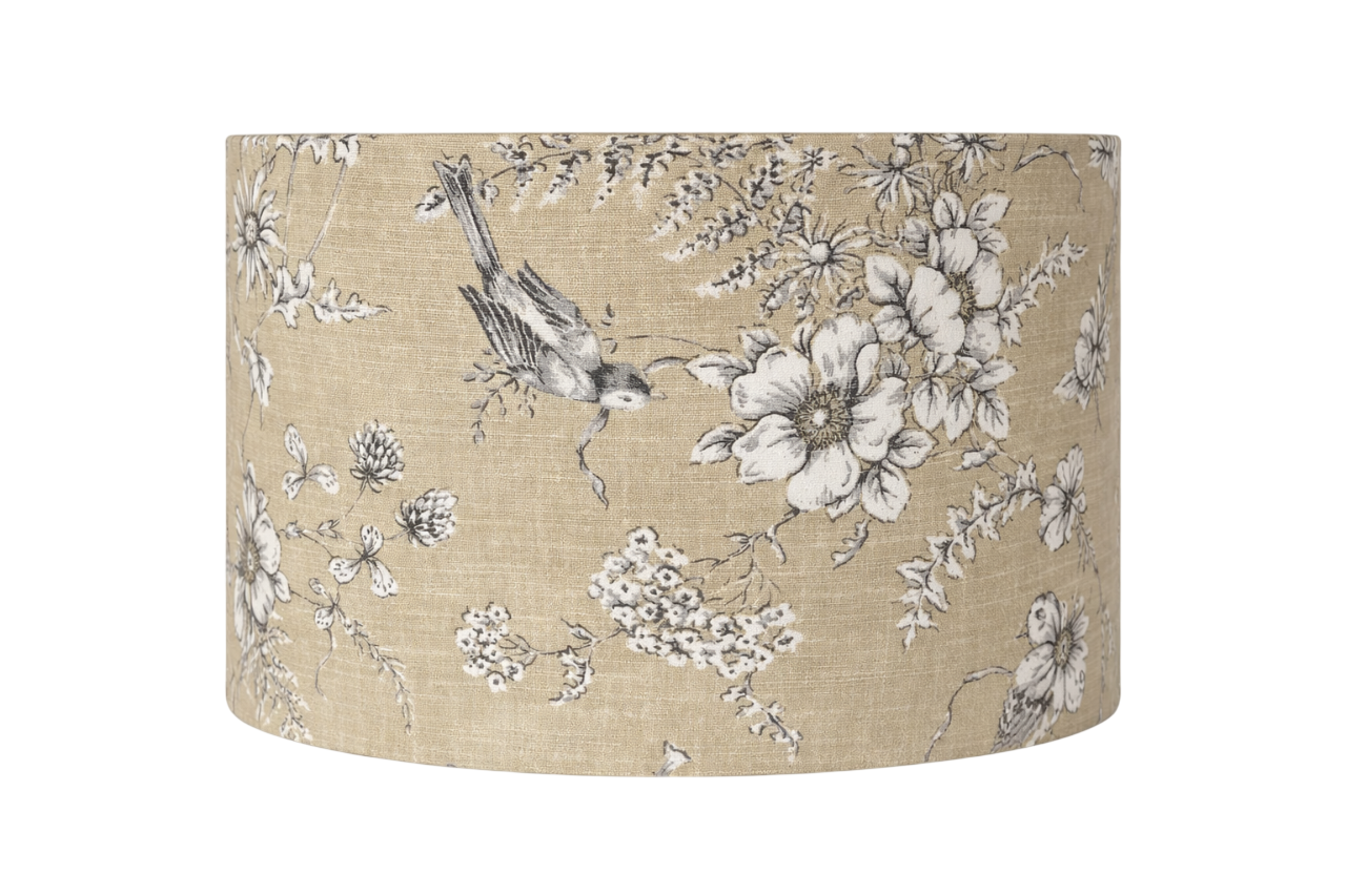Beige Toile Bird Floral Lampshade