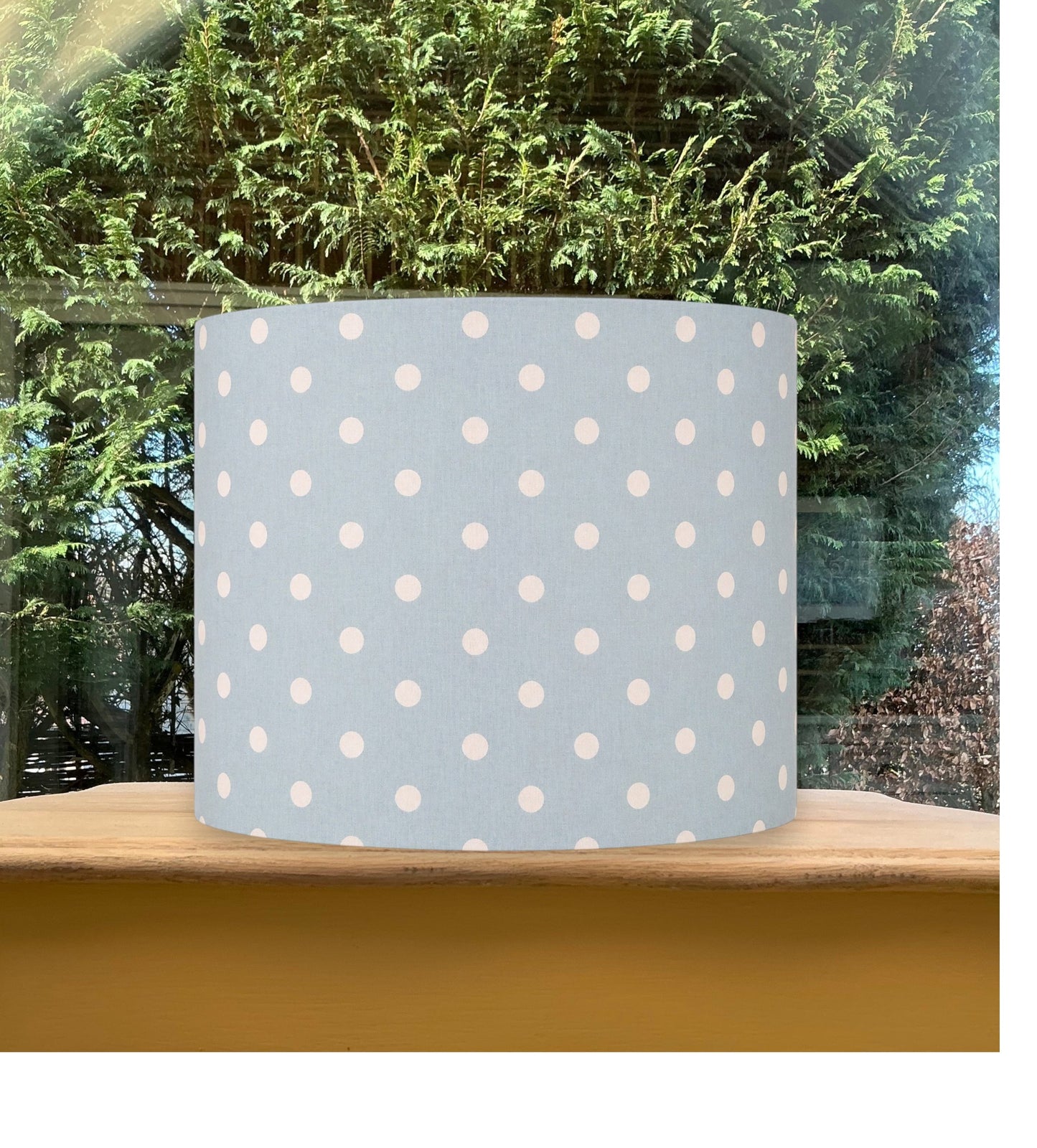 Pale Blue and White Polka Dot Cath Kidston Fabric Lampshade