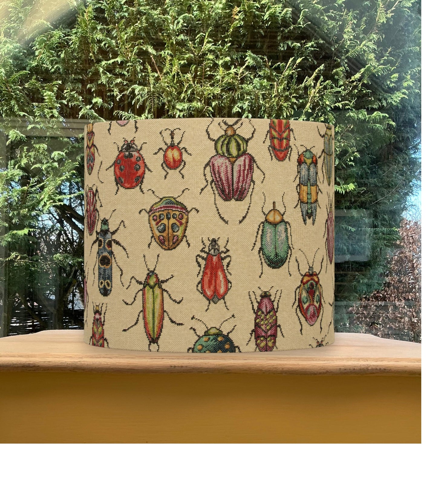 Vintage Ladybird Beetle Pattern Drum Lampshade
