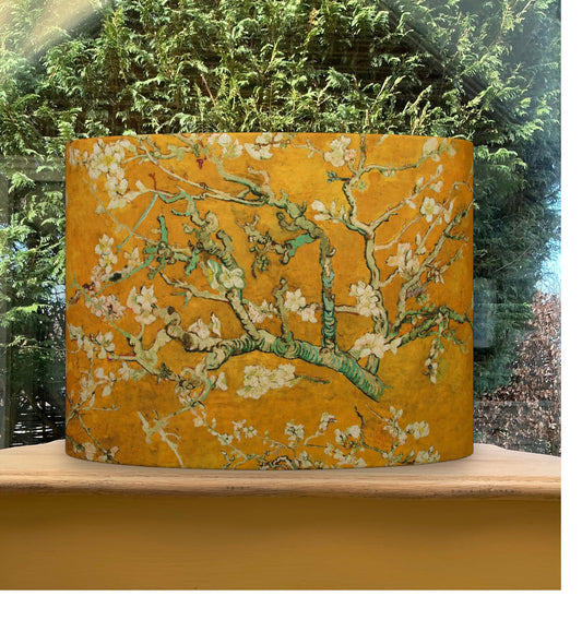 Japanese Cherry Blossom Mustard Drum Lampshade