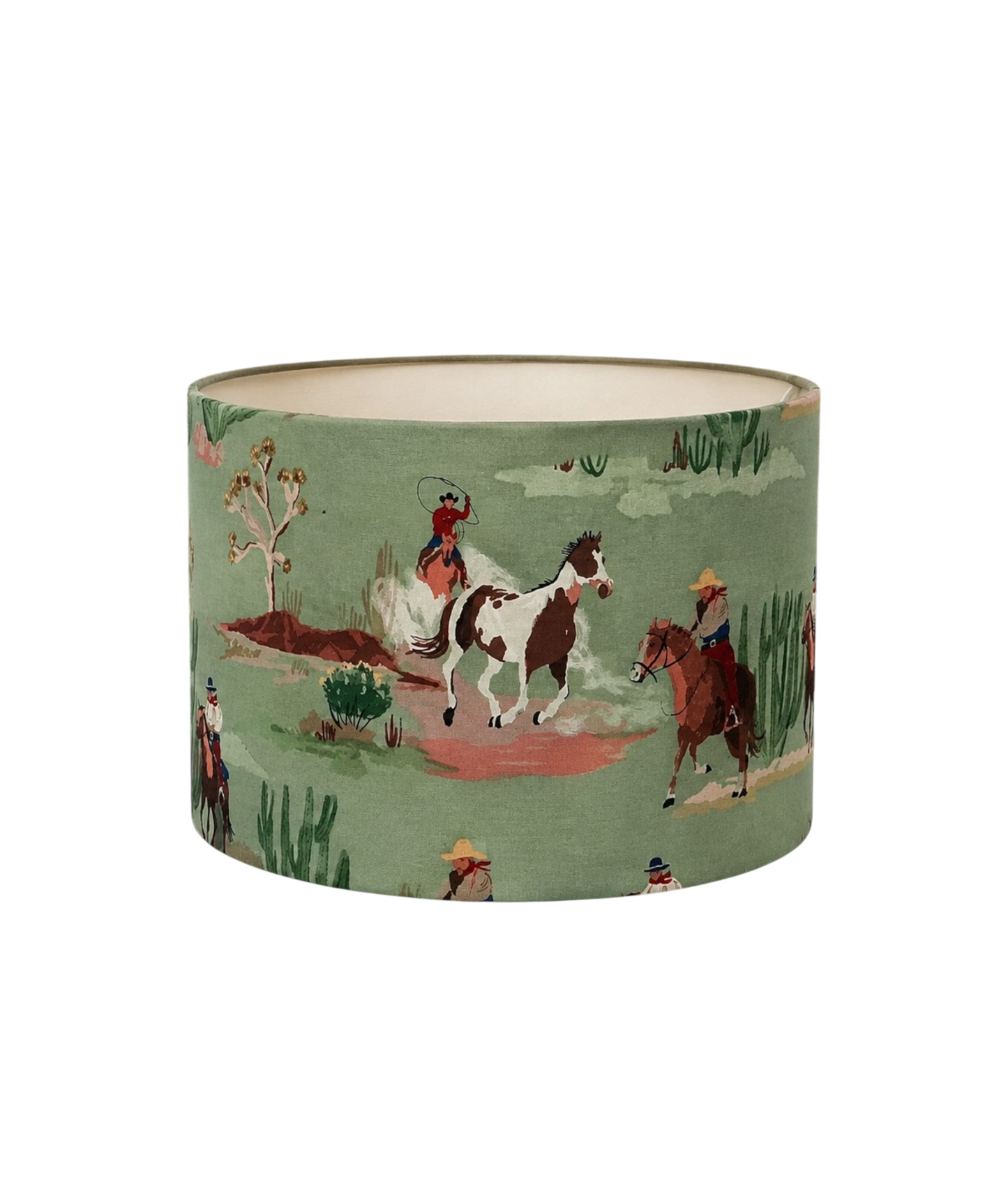 Sage Green Cowboy Horse Lampshade – Western Equestrian