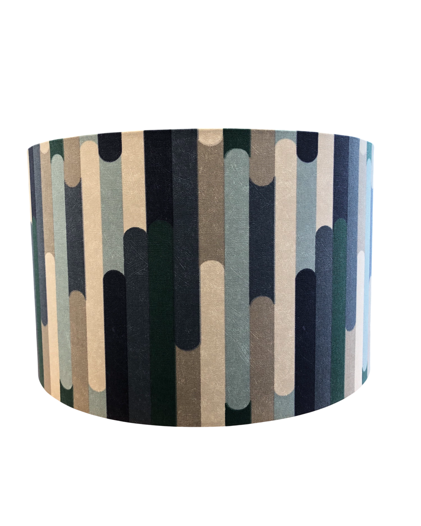 Modern Geometric Blue & Grey Capsule Drum Lampshade