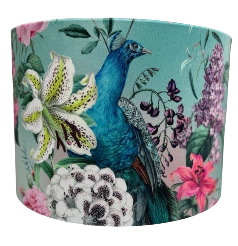 Duck Egg Peacock Velvet Lampshade