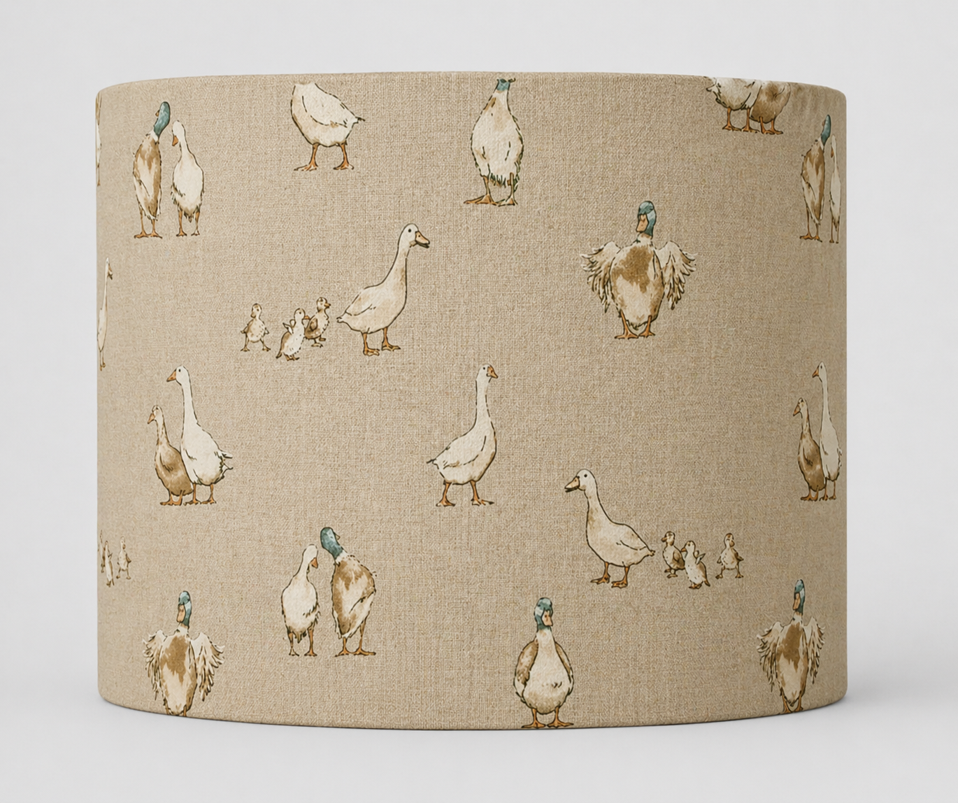 Country Duck Pattern Neutral Linen Lampshade
