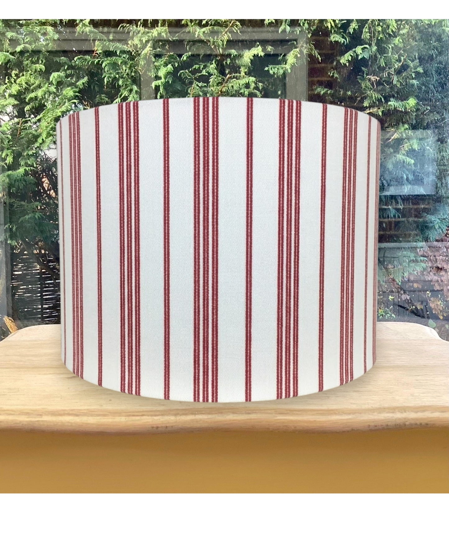 Red Stripe Drum Lampshade