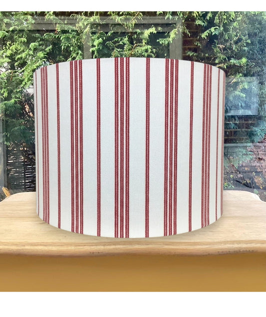 Red Stripe Drum Lampshade