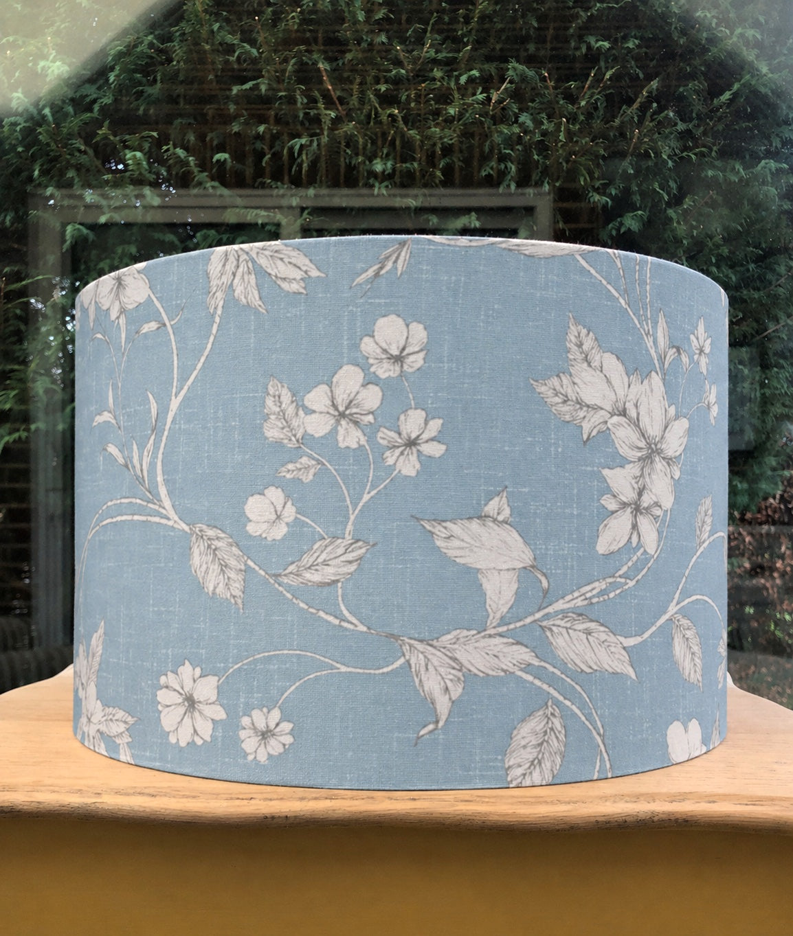 Etched Vine Wedgewood Blue Botanical Lampshade