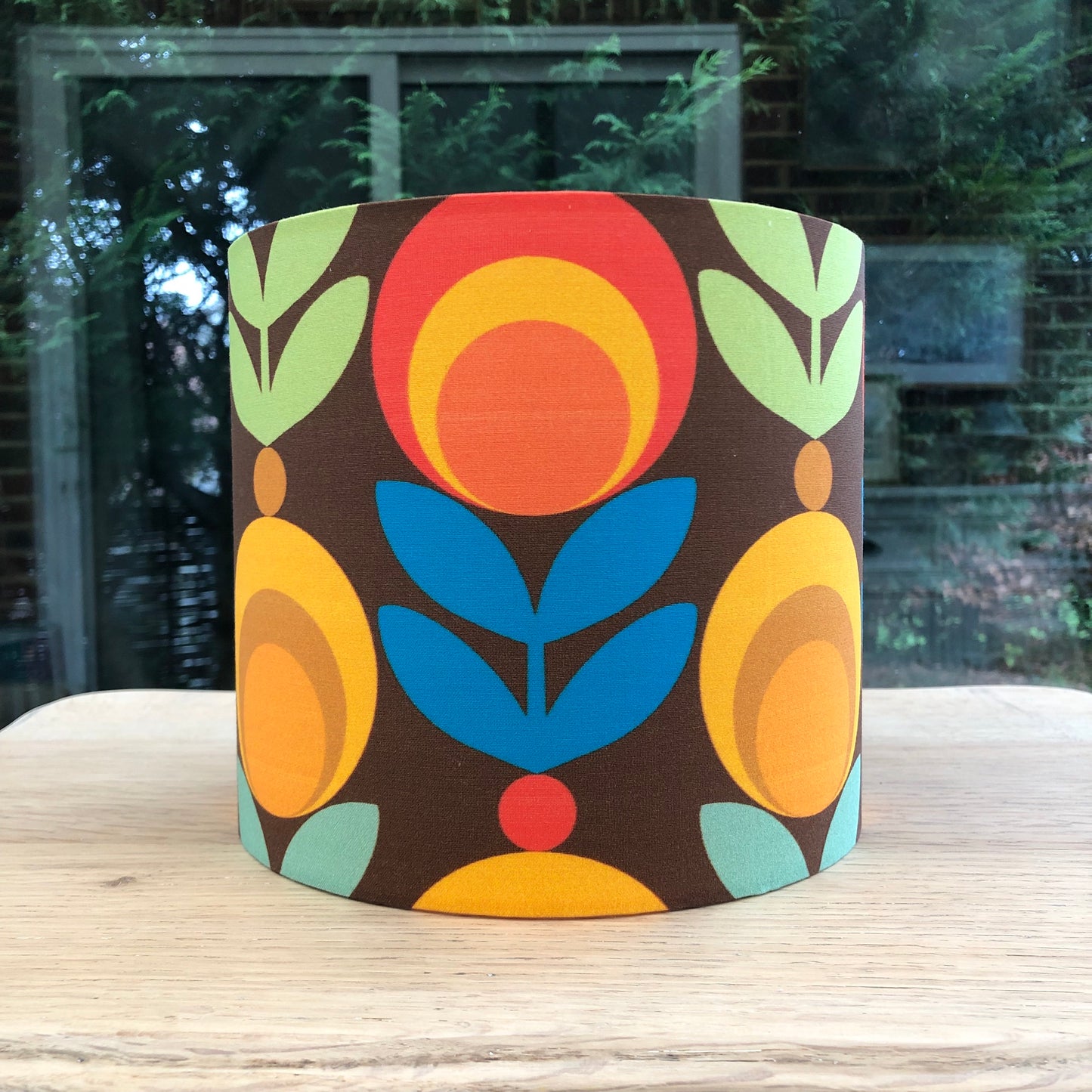 Retro Lampshade (60s 70s Mid Century MCM) Floral