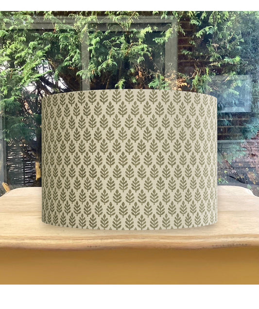 Pretty Cottage Style Green Leaf Lampshade