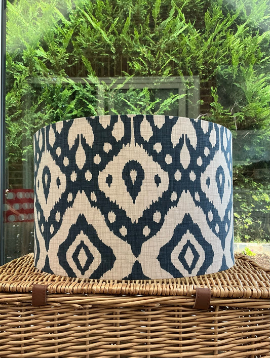 Marrakesh Navy Ikat Lampshade / Ceiling Shade