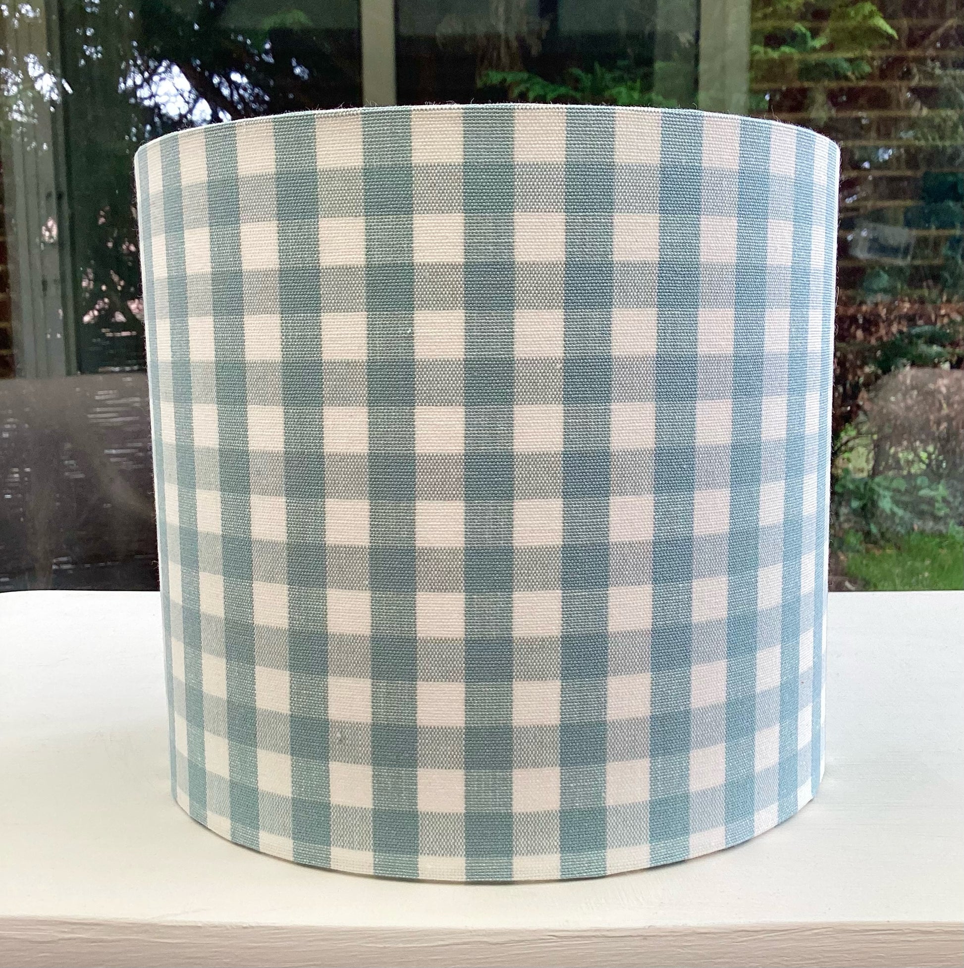 Beach house lampshade, Blue checkered lampshade, Ceiling Light, Charming gingham decor, Classic lampshade design, Coastal home decor