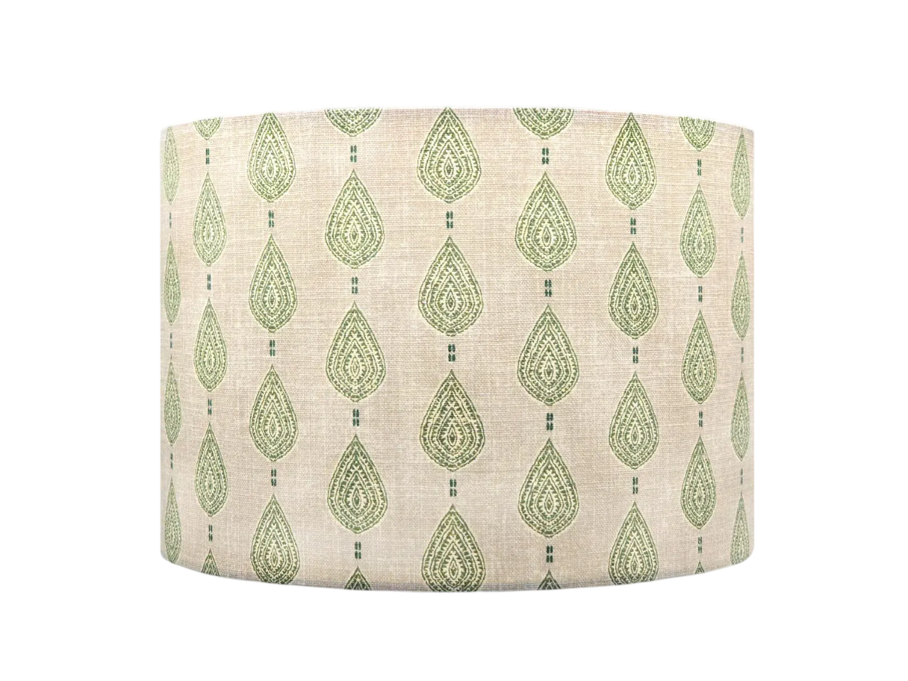 Green Raindrop Linen Drum Lampshade