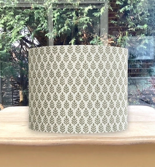 Pretty Cottage Style Green Leaf Lampshade