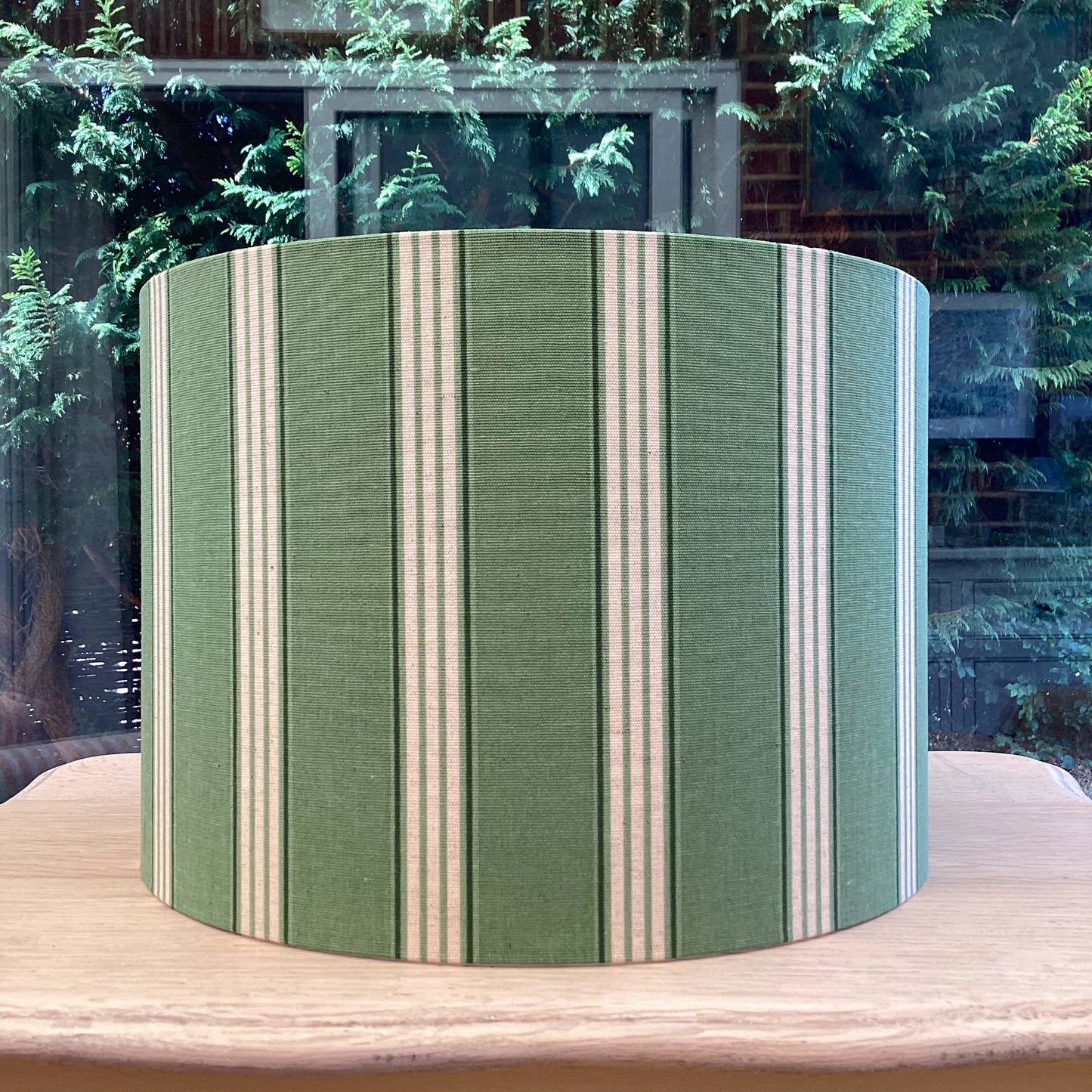 Green Vertical Stripe Lampshade