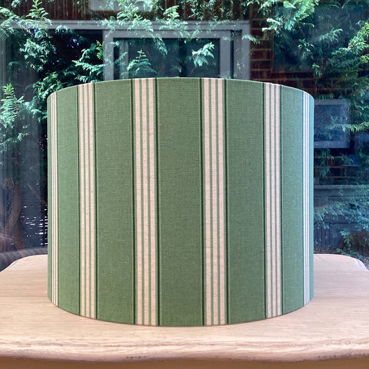 Green Vertical Stripe Lampshade