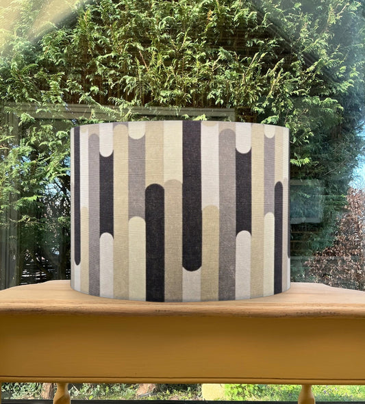 Retro Cream Black Grey Lampshade Capsule Stripe