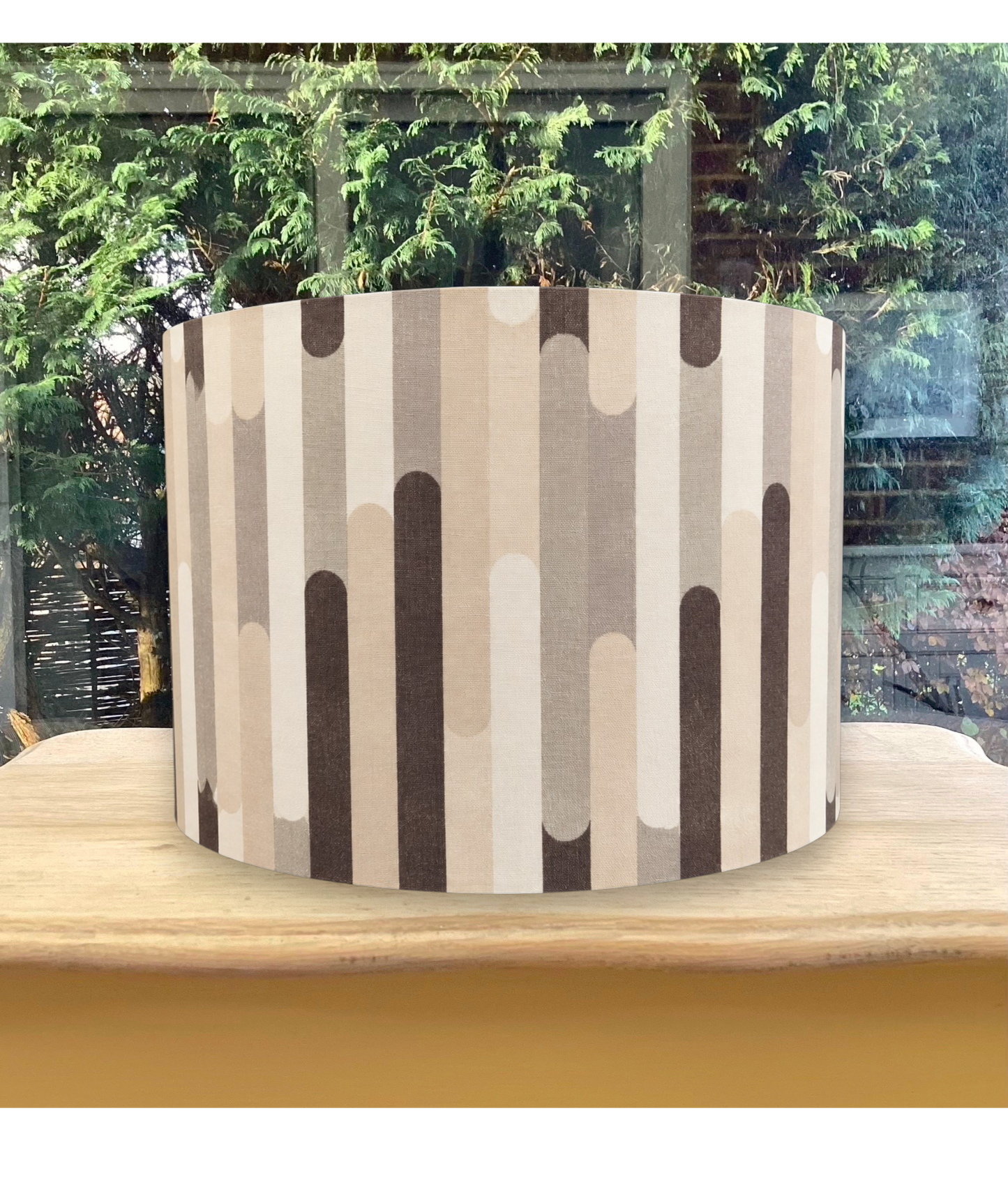 Modern Geometric Black & Grey Capsule Drum Lampshade